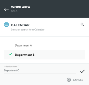 Select a calendar or add a new calendar